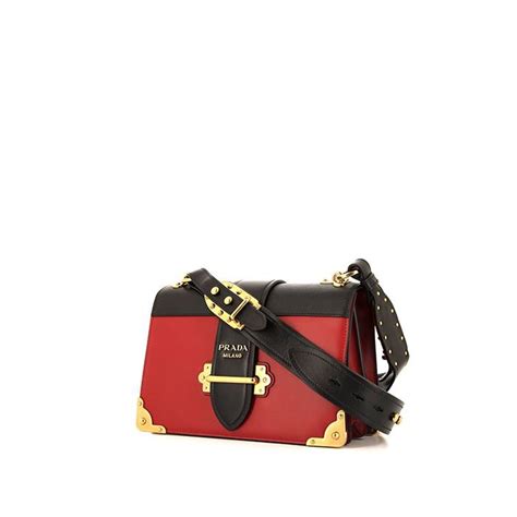 cahier prada rossa e nera|Prada Cahier Leather Bag.